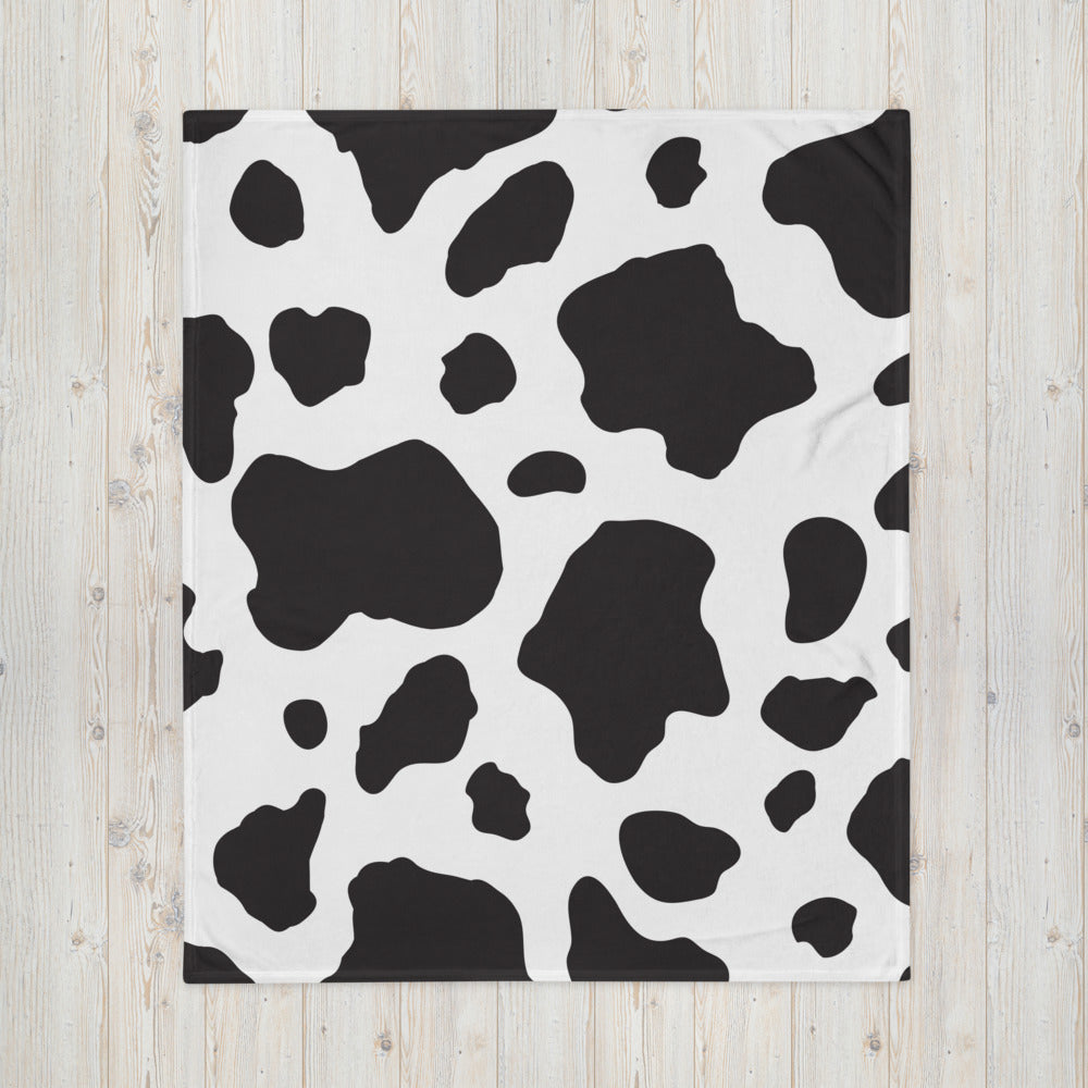 Cow Print Throw Blanket 50″ × 60″ (127 × 153 cm)
