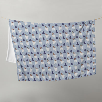 Winter Llama Throw Blanket  50″ × 60″ (127 × 153 cm)