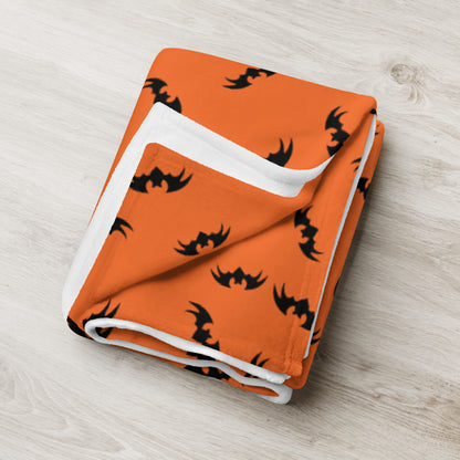 Bats Throw Blanket - Orange 50″ × 60″