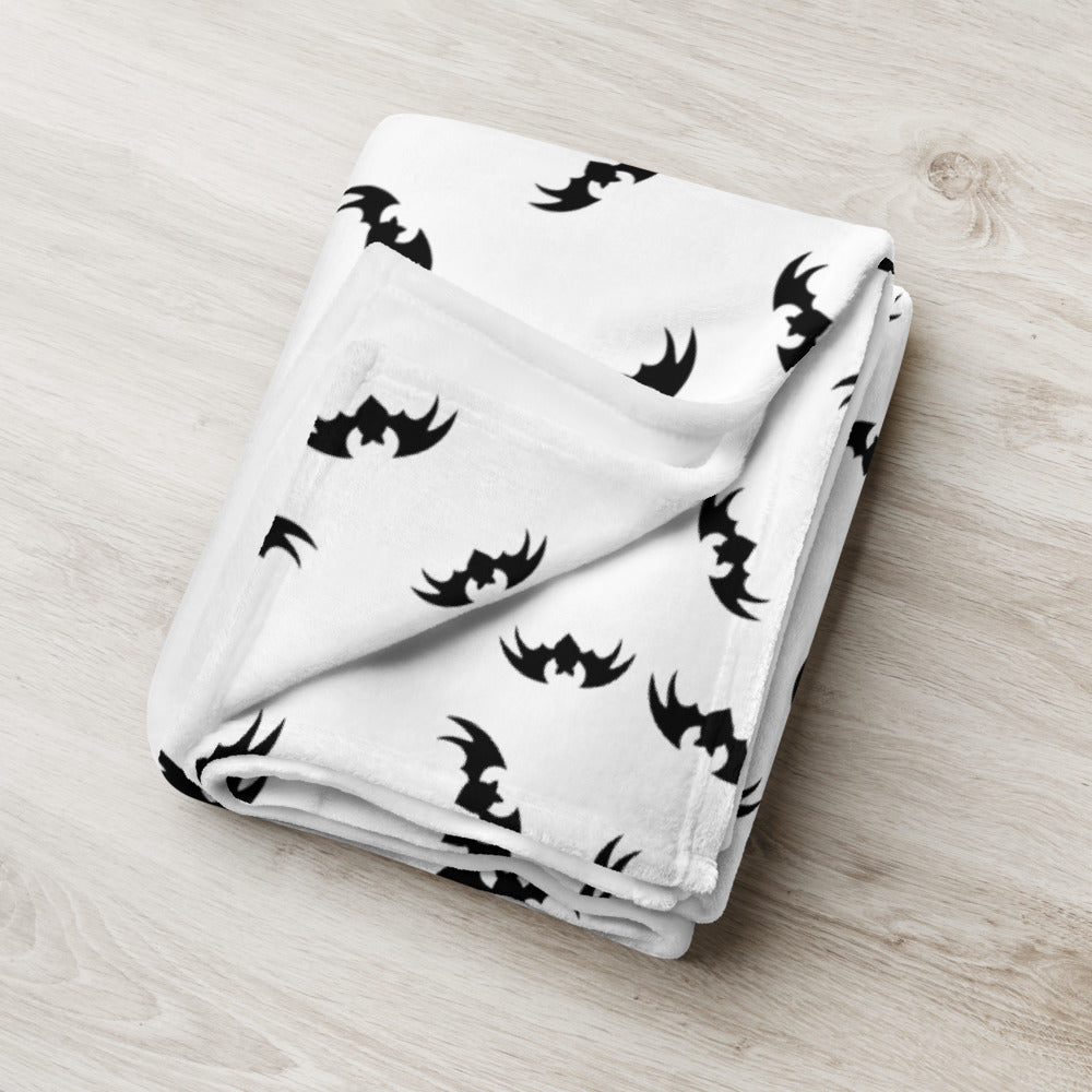 Black Bats Throw Blanket - Black and White 50″ × 60″