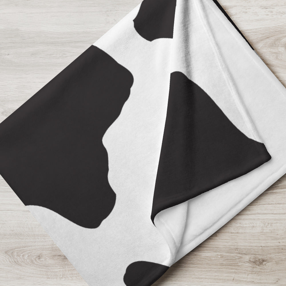 Cow Print Throw Blanket 50″ × 60″ (127 × 153 cm)