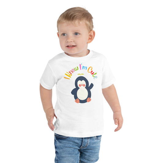 I Know I'm Cute Graphic Toddler Tee