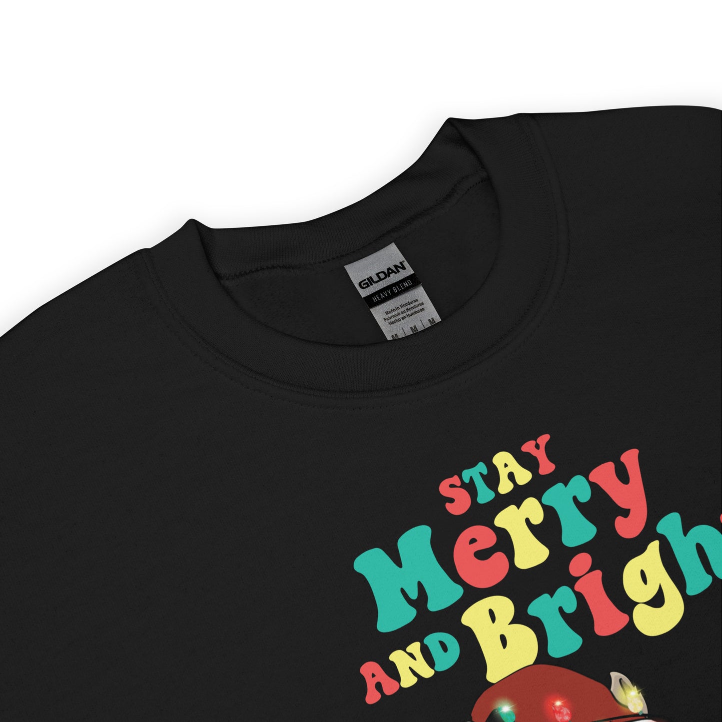 Stay Merry And Bright - Llama Meets Christmas Lights Sweatshirt