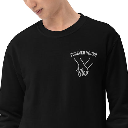 You're Mine, Forever Yours Embroidered Couple Sweatshirts - Black/White