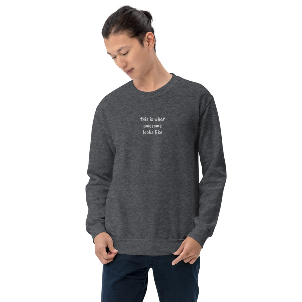 Unisex Sweatshirt Embroidered This Is What Awesome Looks Like