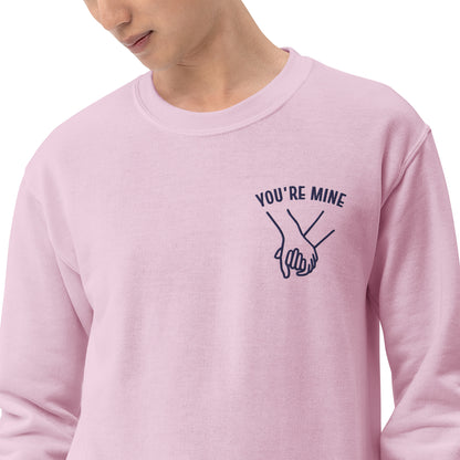 Forever yours, You're mine Couple Sweatshirts - Navy/Pink Embroidered