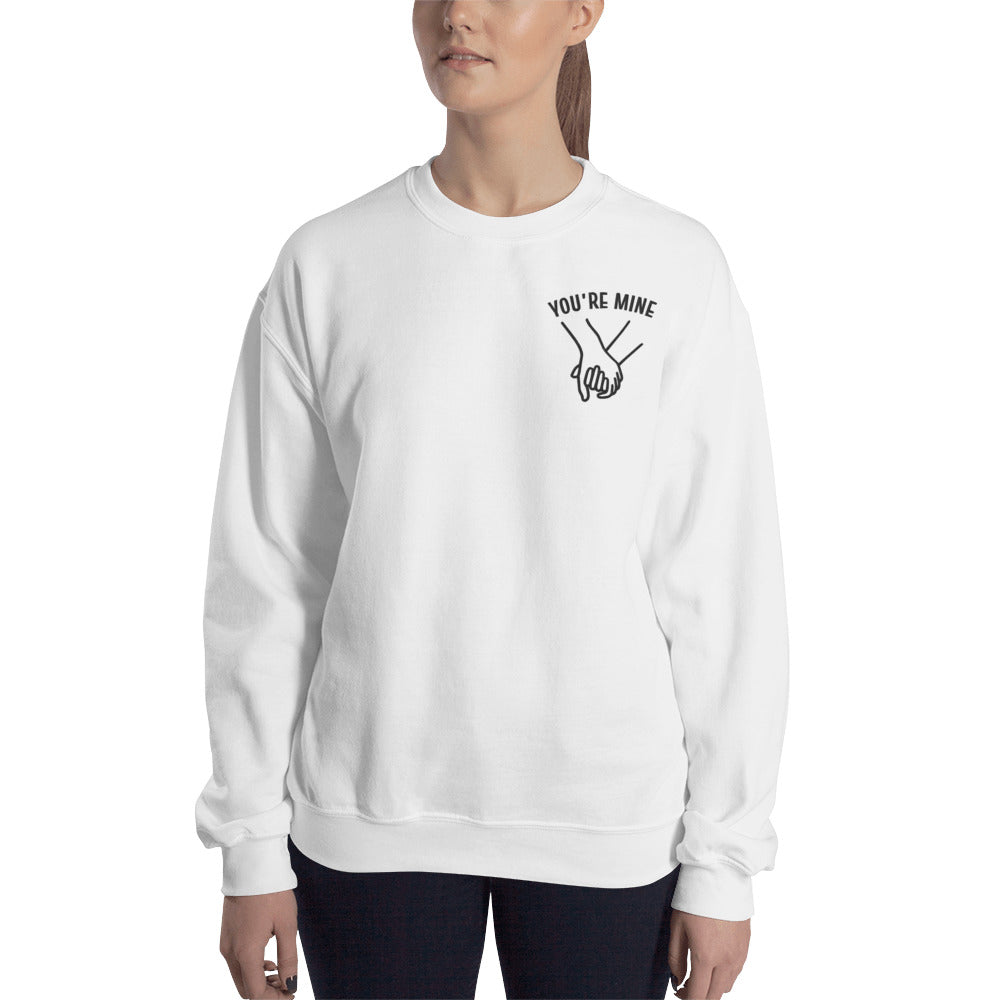 You're Mine, Forever Yours Embroidered Couple Sweatshirts - Black/White