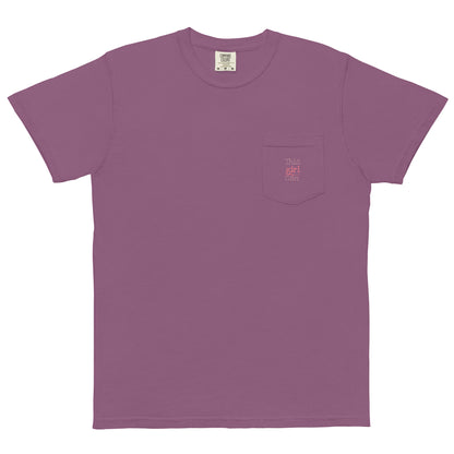 Comfort Colors This Girl Can Printed Pocket T-Shirt