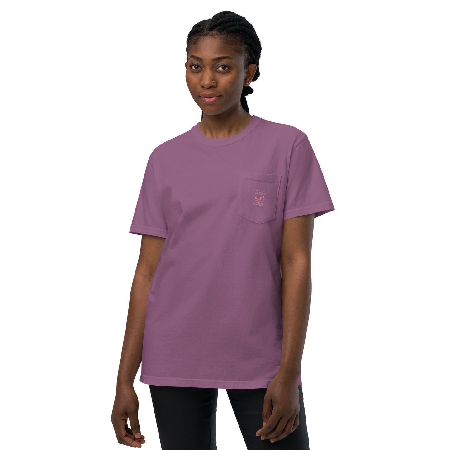Comfort Colors This Girl Can Printed Pocket T-Shirt