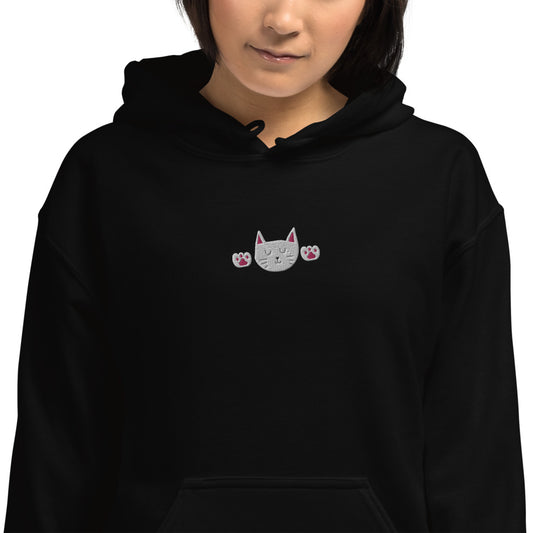 Cute Cat Women's Hoodie - Embroidered