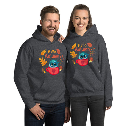 Hello Autumn, Cute Owl Unisex Hoodie