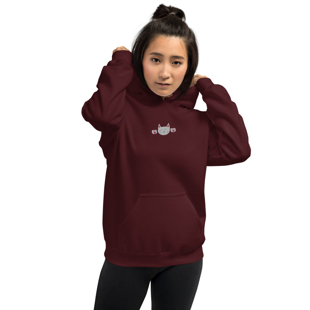 Cute Cat Women's Hoodie - Embroidered