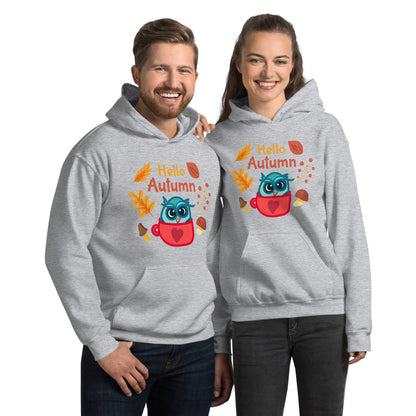 Hello Autumn, Cute Owl Unisex Hoodie