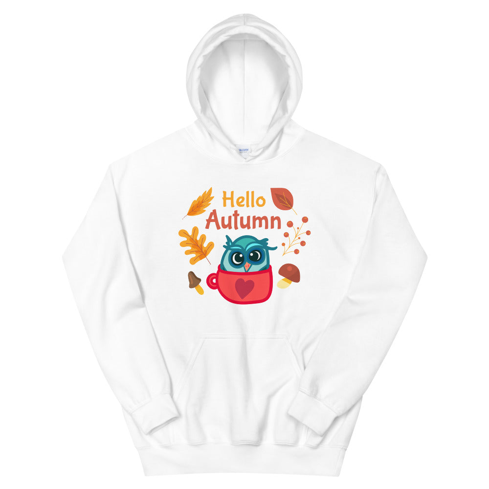 Hello Autumn, Cute Owl Unisex Hoodie