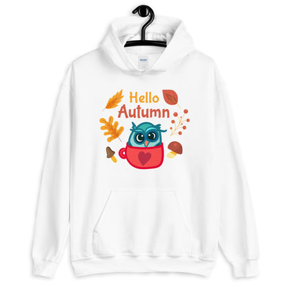 Hello Autumn, Cute Owl Unisex Hoodie