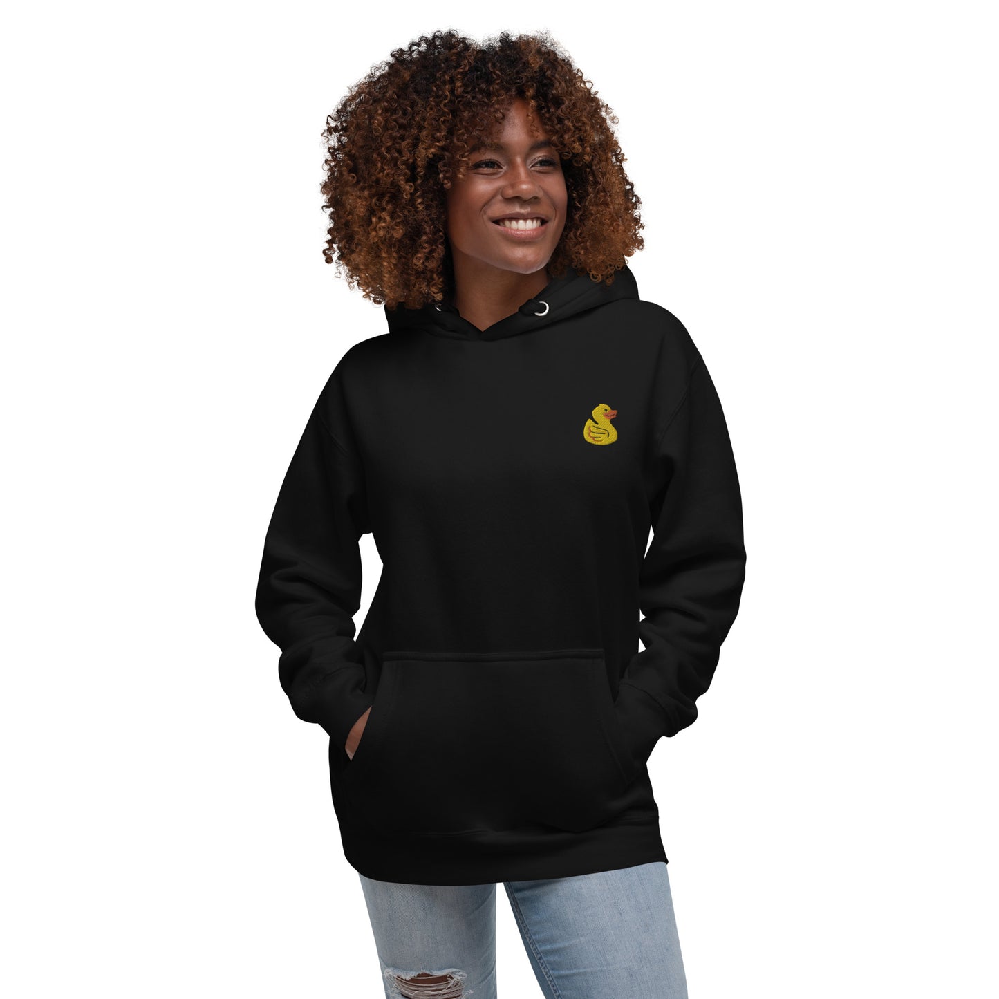 Yellow Duck Embroidered Women's Hoodie