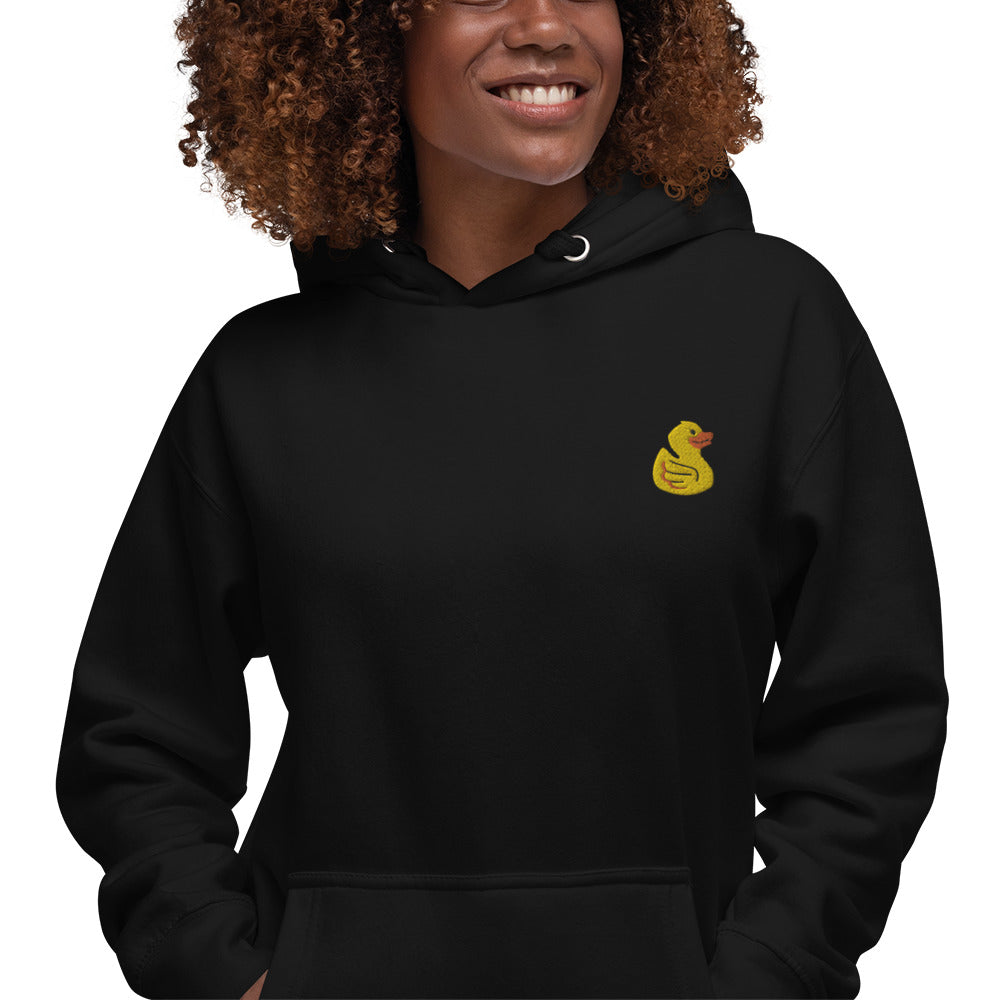 Yellow Duck Embroidered Women's Hoodie