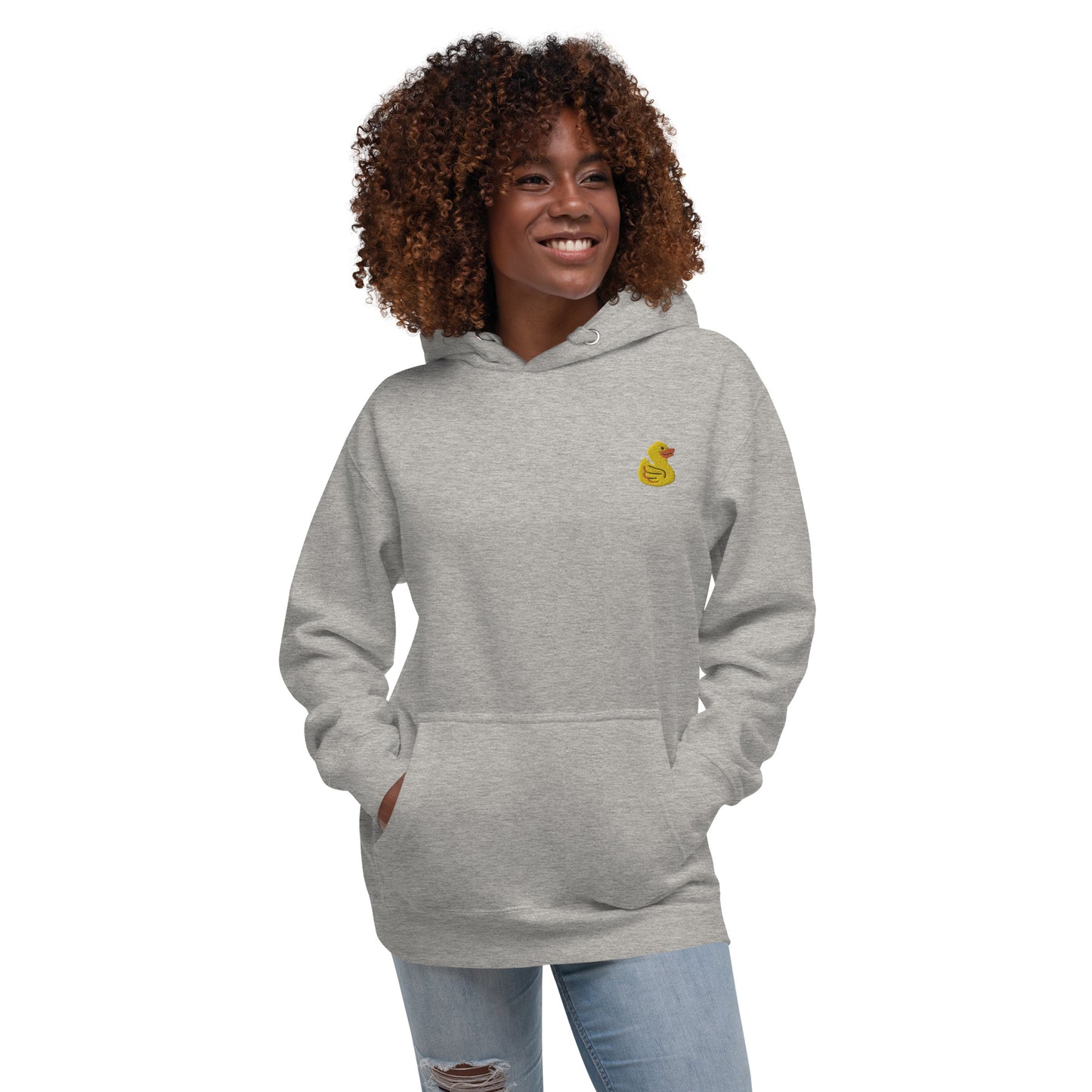 Yellow Duck Embroidered Women's Hoodie