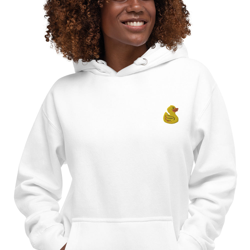 Yellow Duck Embroidered Women's Hoodie