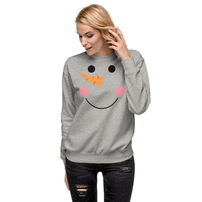 Cute Blushing Snowman Premium Sweatshirt