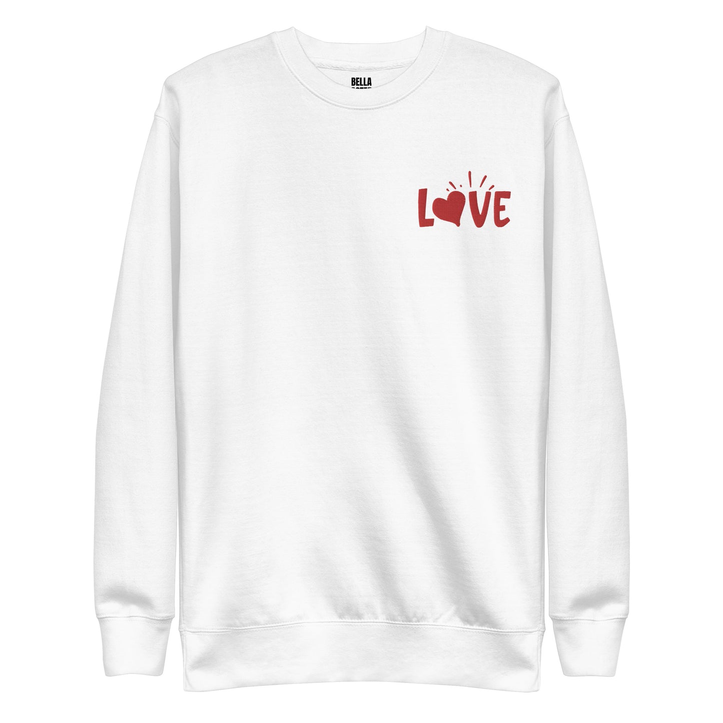 Love Embroidered Couple Unisex Premium Sweatshirt