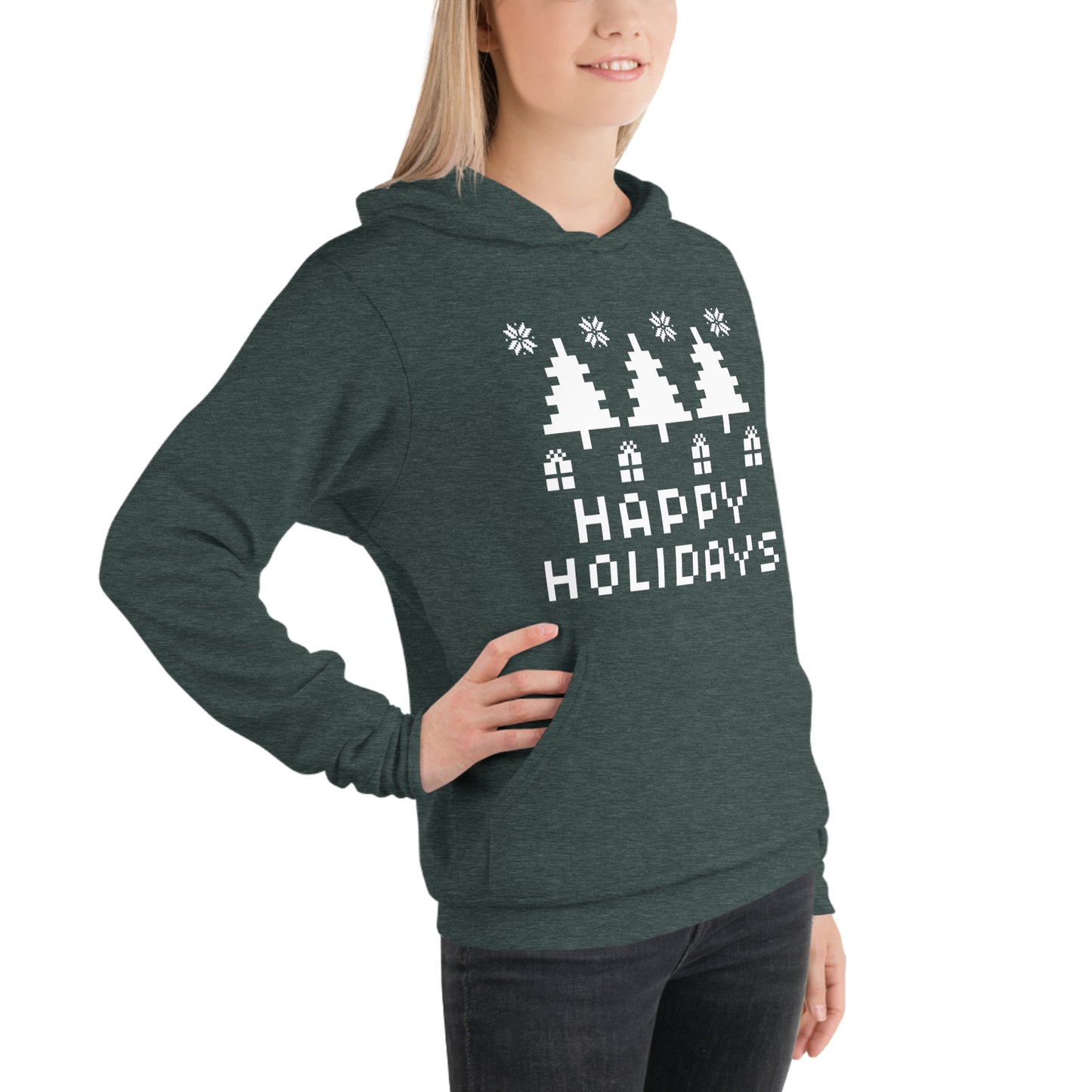 Happy Holidays Graphic Fleece Hoodie