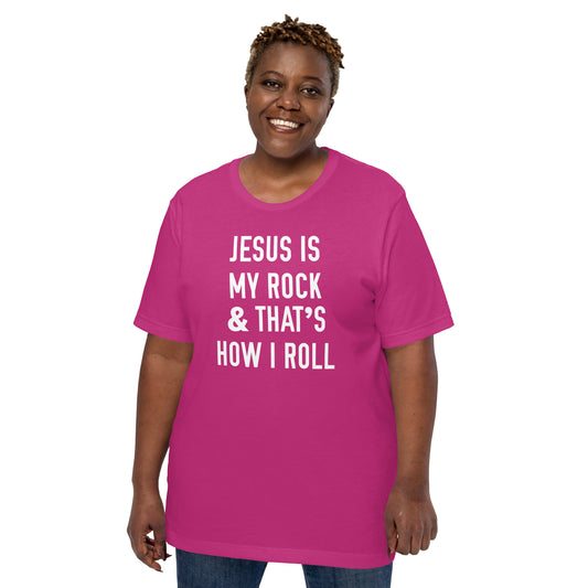 Jesus Is My Rock & That's How I Roll Graphic Tee - Women