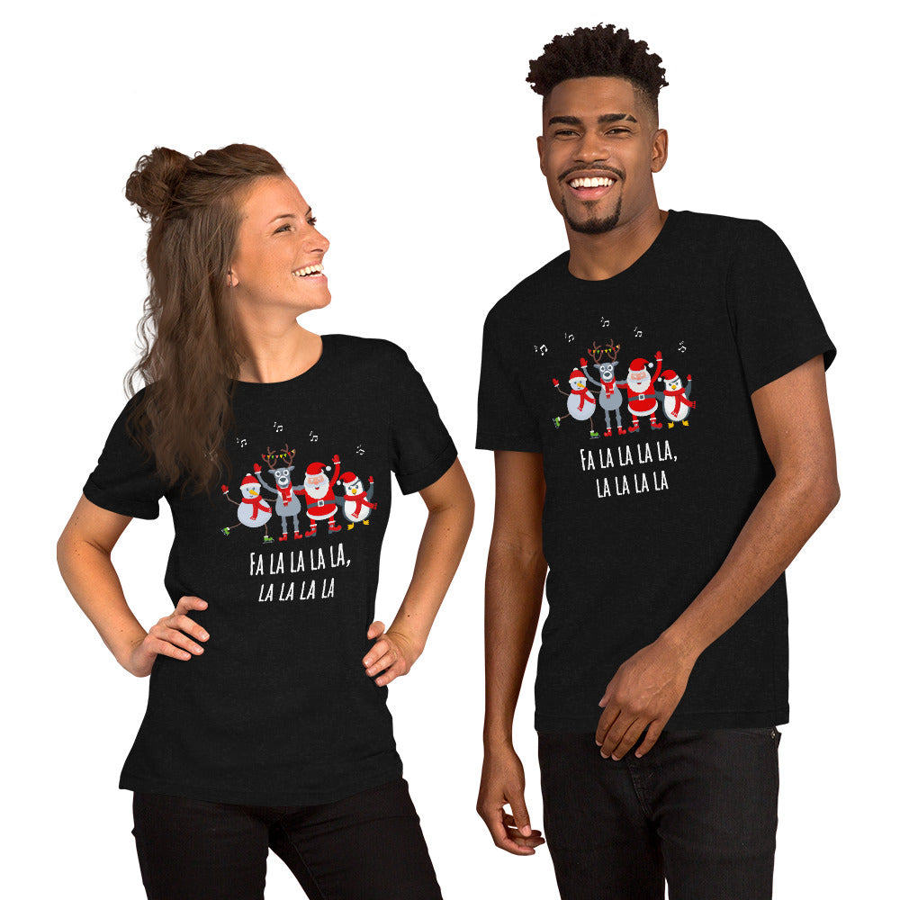 Funny Santa and Friends Singing Graphic Tee - Unisex