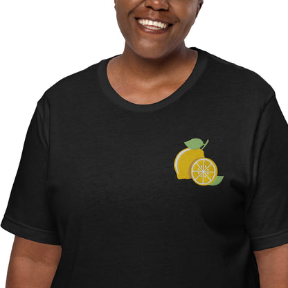 Embroidered Lemon Unisex Graphic T-Shirt