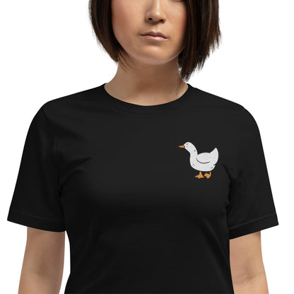 Embroidery White Duck Women's T-Shirt