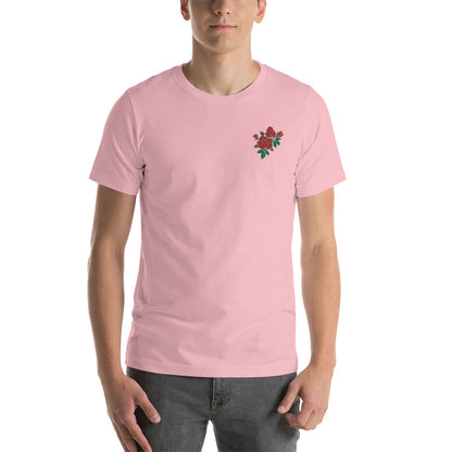Embroidered Roses Cotton T-Shirt