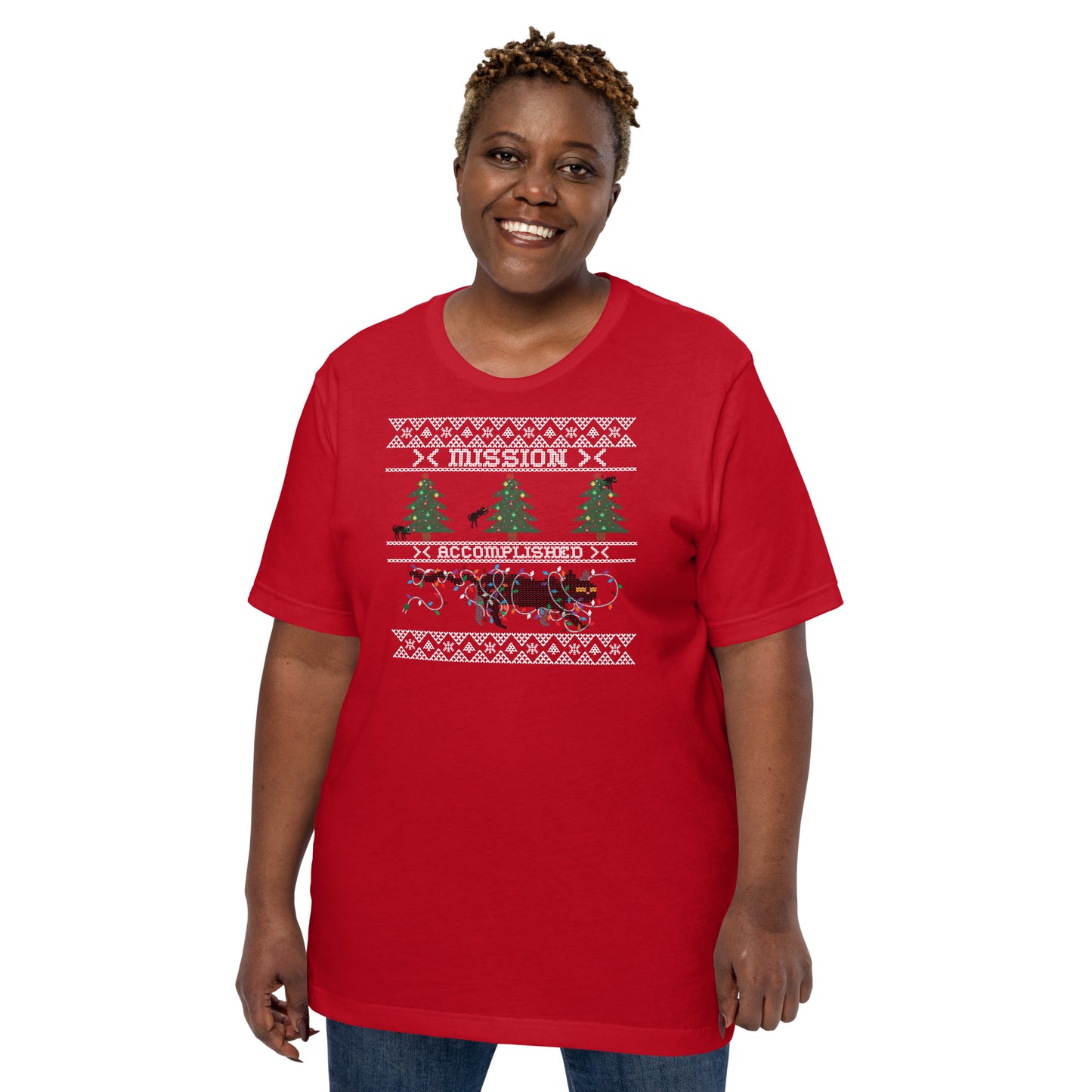 Funny Mission Accomplished Ugly Christmas T-Shirt
