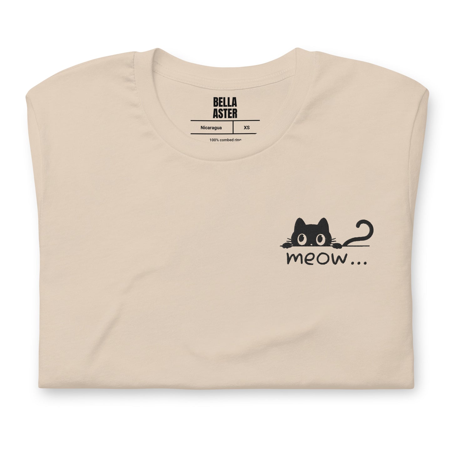 Embroidered Black Cat Gender Neutral T-Shirt