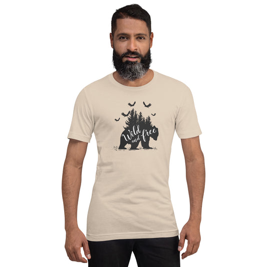 Wild and Free Black  and White Design Unisex T-Shirt