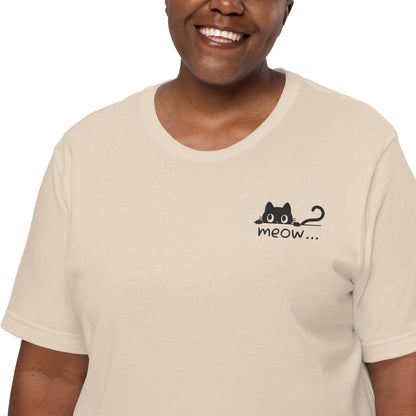 Embroidered Black Cat Gender Neutral T-Shirt