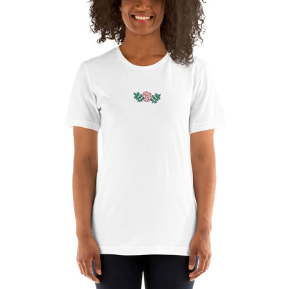 Embroidered Rose Women's T-Shirt - Bella Aster