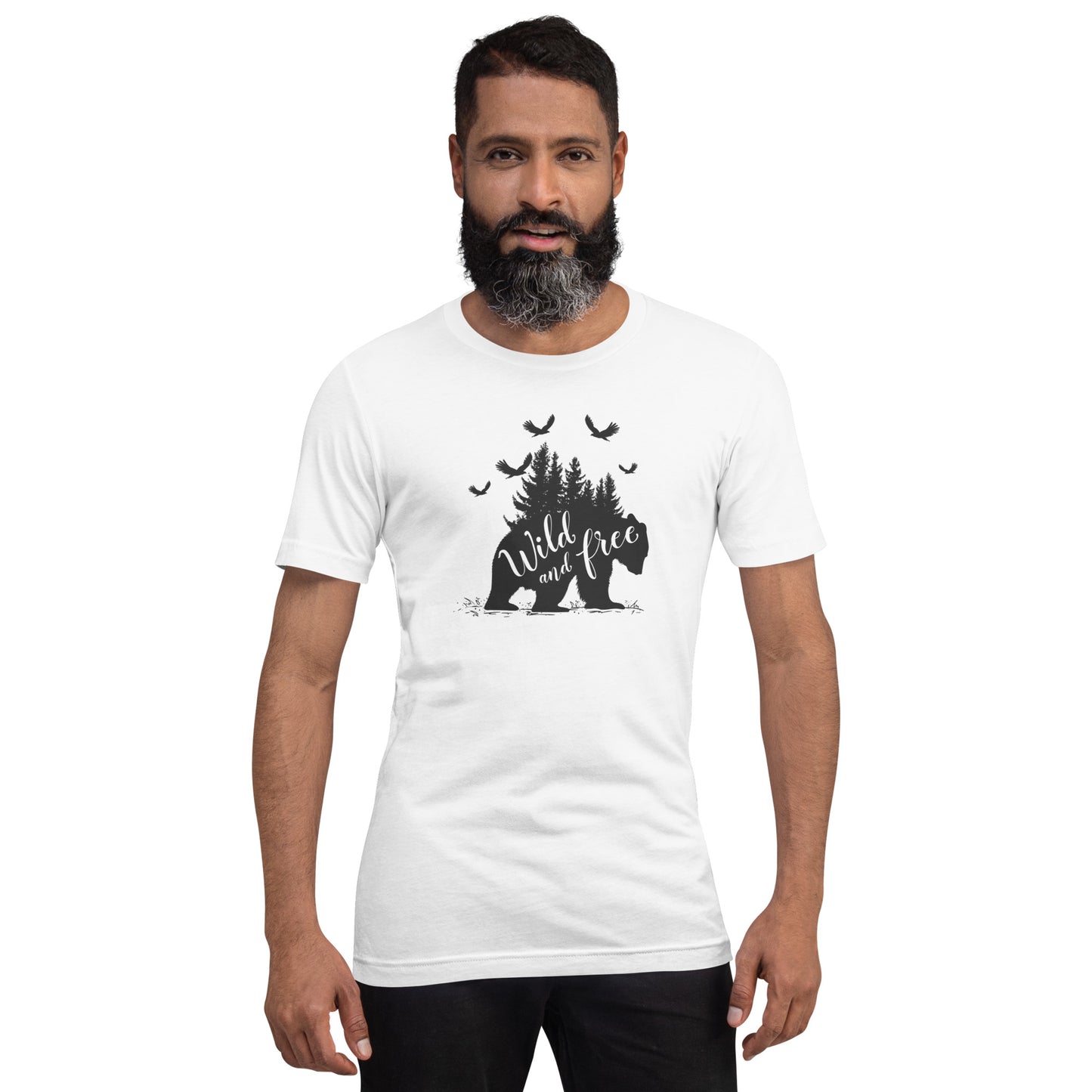 Wild and Free Black  and White Design Unisex T-Shirt