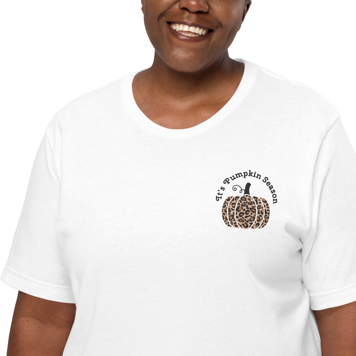 Leopard Pumpkin Embroidered T-Shirt