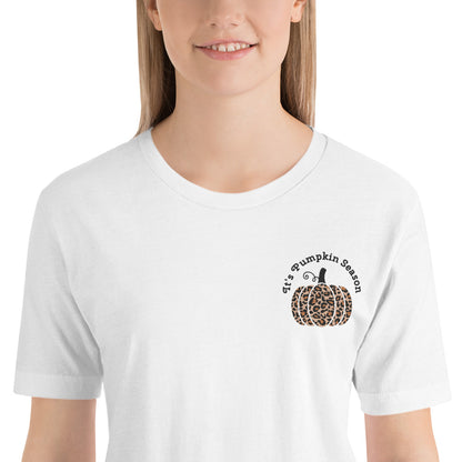 Leopard Pumpkin Embroidered T-Shirt