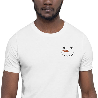 Embroidered Christmas Snowman Unisex T-Shirt