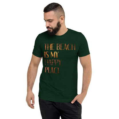 The Beach Is My Happy Place Tri-Blend T-Shirt - Men