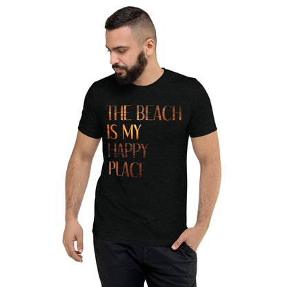 The Beach Is My Happy Place Tri-Blend T-Shirt - Men