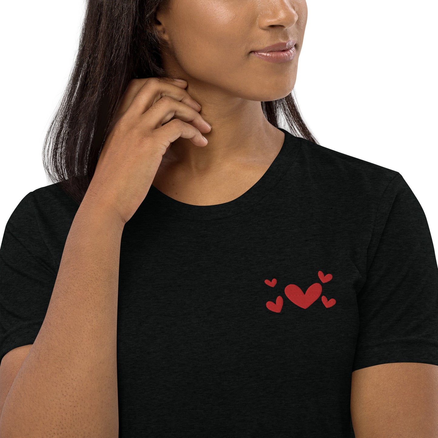 Embroidered Hearts Short Sleeve T-Shirt