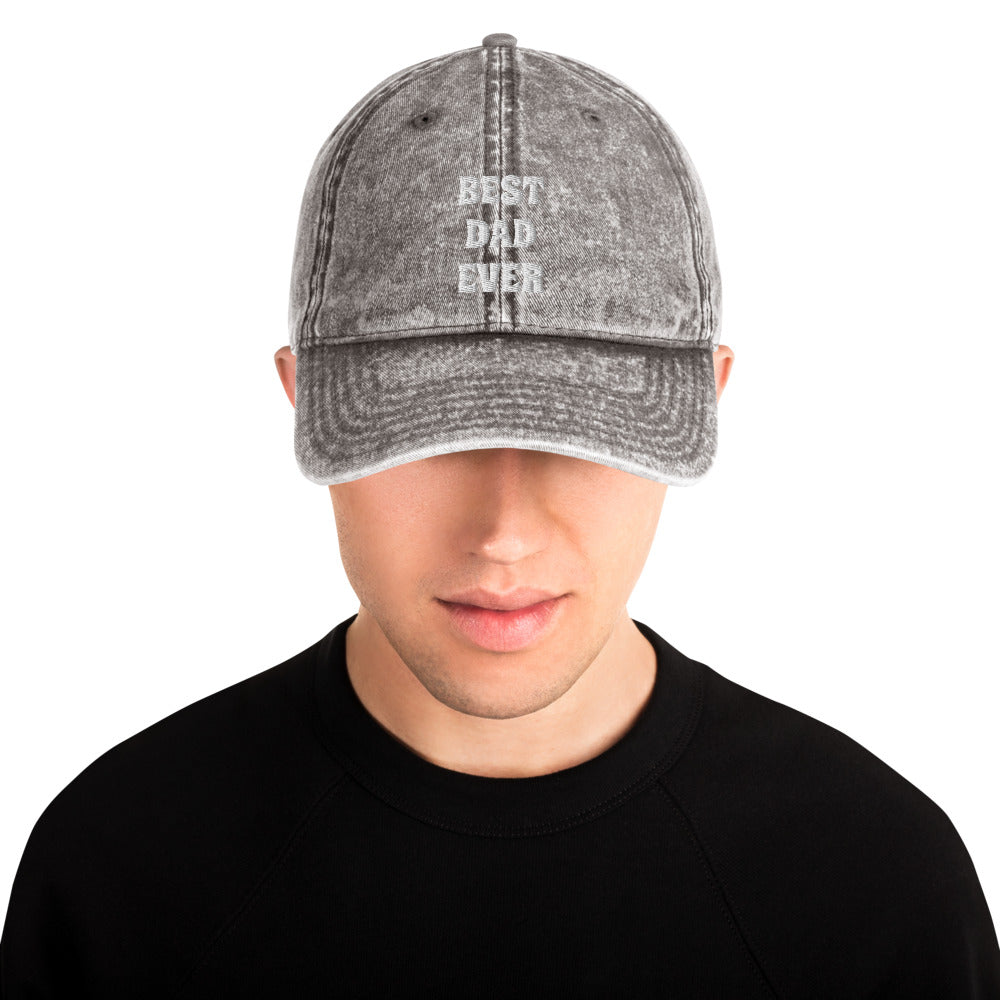 Best Dad Ever Vintage Cotton Twill Cap
