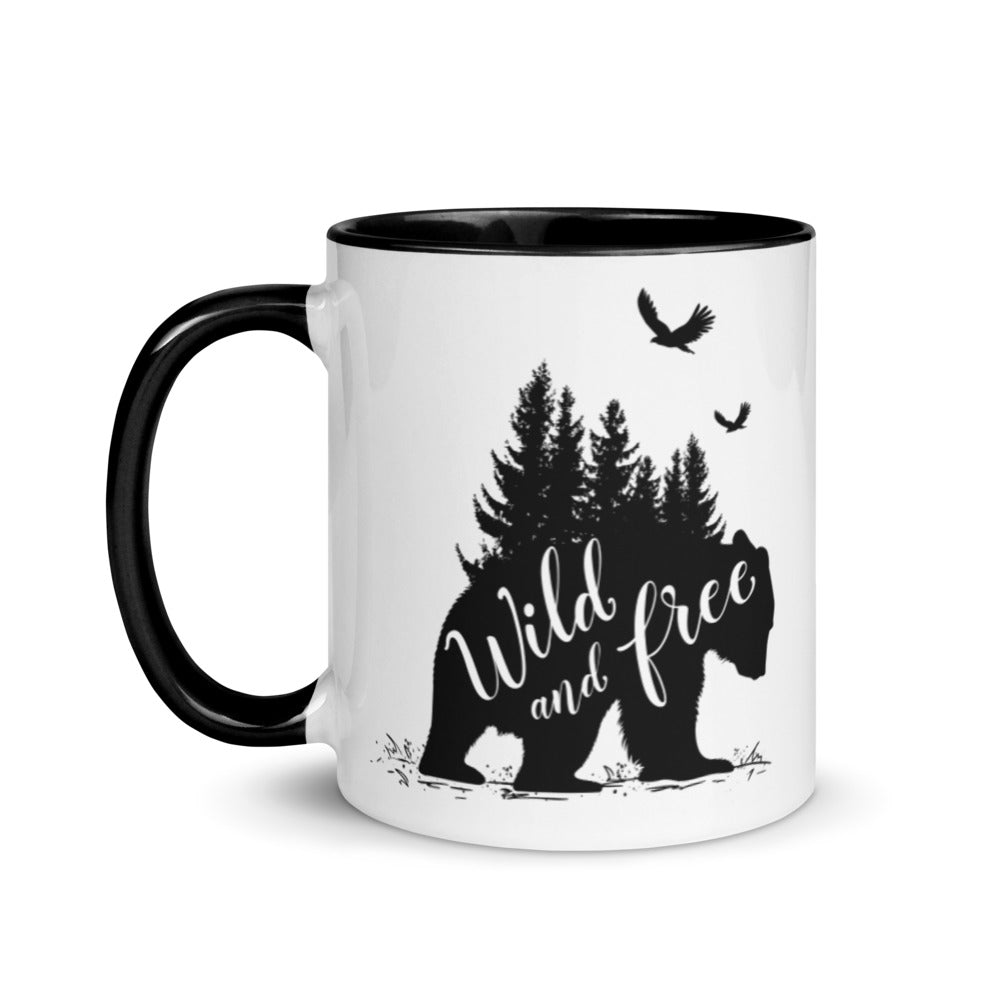 Wild and Free Ceramic Mug with Color Inside