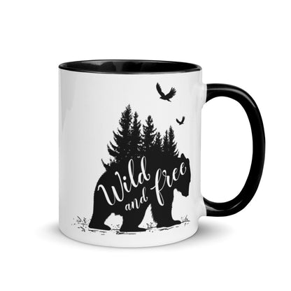 Wild and Free Ceramic Mug with Color Inside