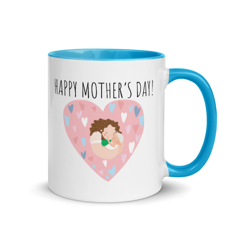 Happy Mother's Day Hearts Mug With Color Inside