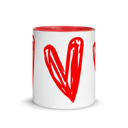 Red Hearts Mug with Color Inside