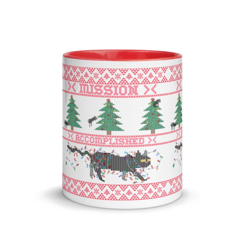 Funny Mission Accomplished Christmas Ceramic Mug with Color Inside