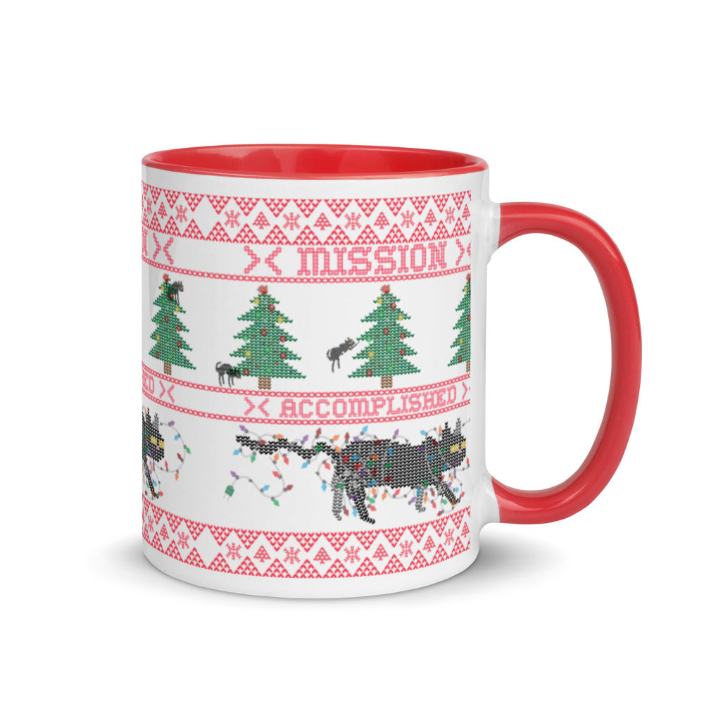 Funny Mission Accomplished Christmas Ceramic Mug with Color Inside